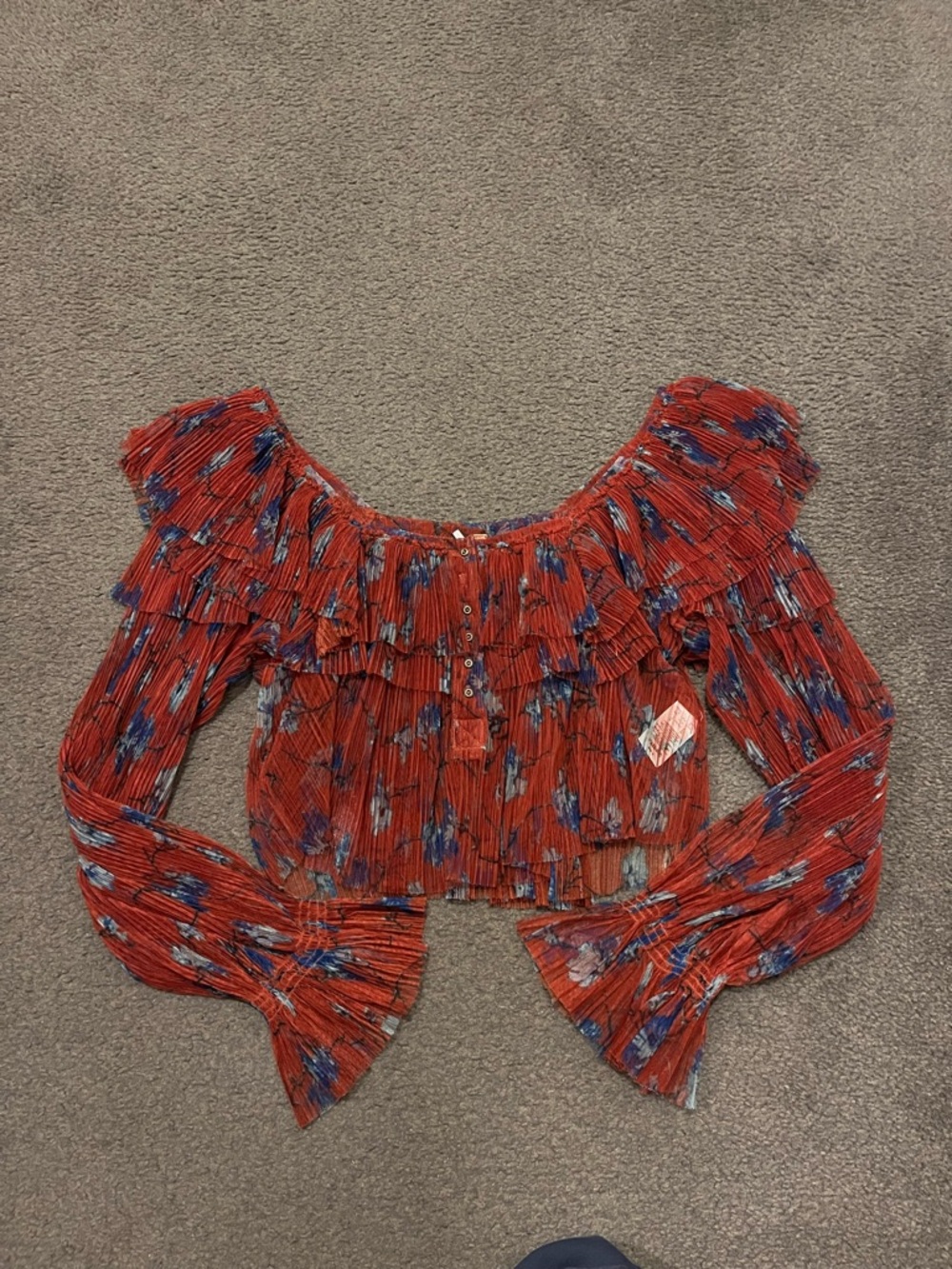 Free People Frills And Thrills Floral Blouse - Picture 3 of 8